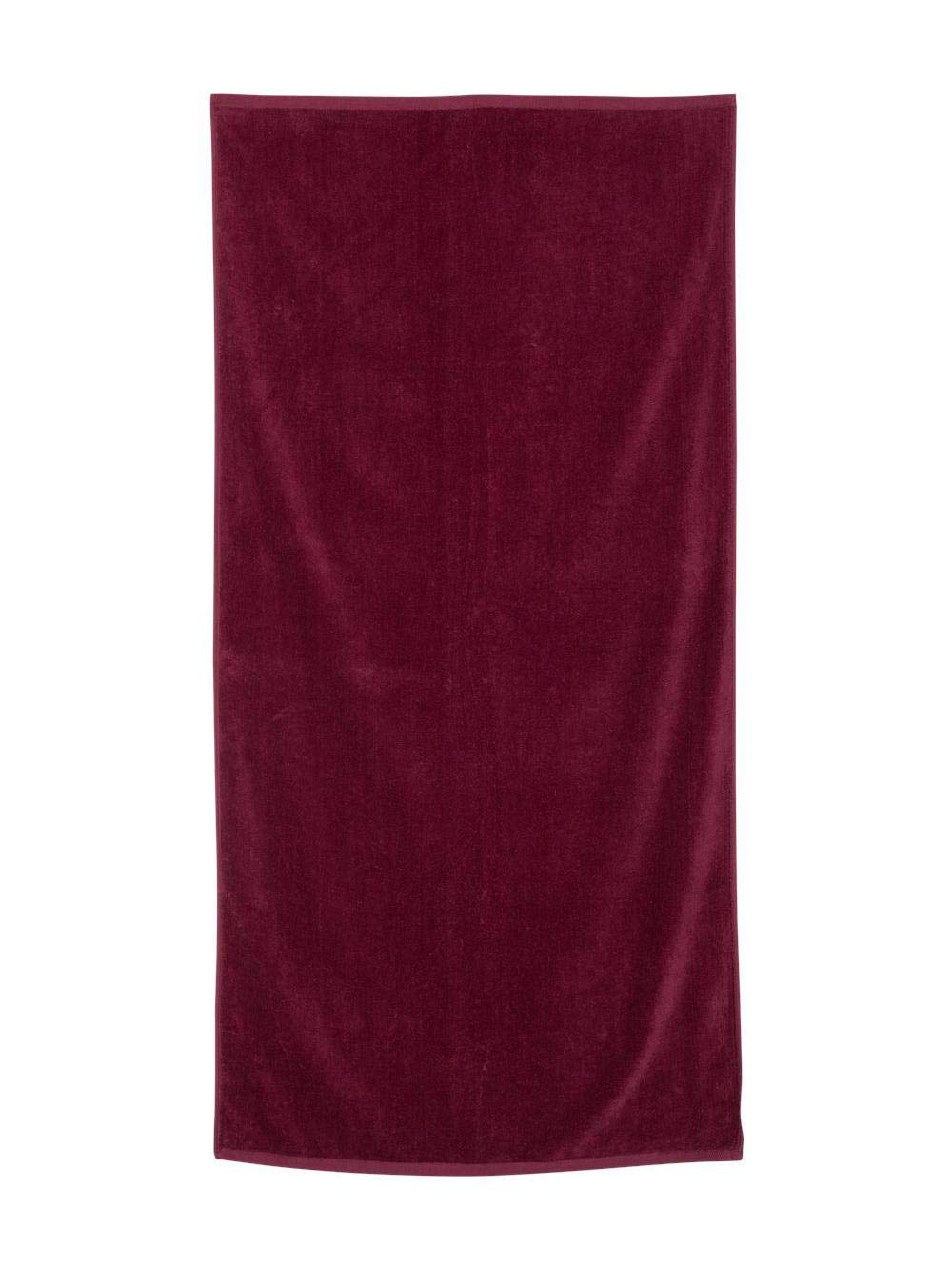 Q-Tees Velour Beach Towel One Size Maroon