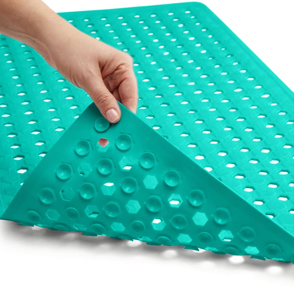 Gorilla Grip Patented Bath Tub Shower Mat, 35x16 Washable Bathtub Floor Mats, Suction Cups and Drain Holes to Keep Tubs Clean, T