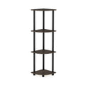 Furinno Turn-N-Tube 4-Tier Corner Display Rack Multipurpose Shelving Unit, Dark Brown Grain/Black