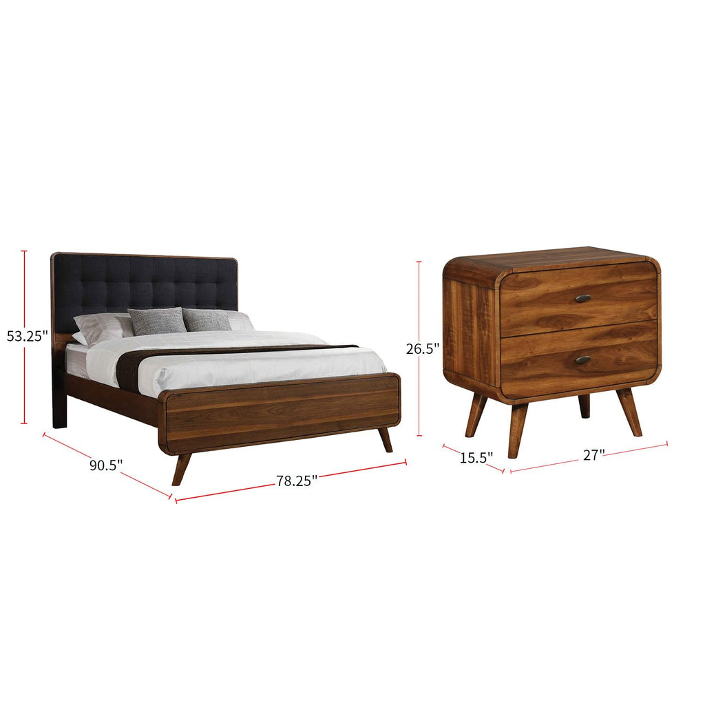 Coaster Robyn California King Bed 5-Piece Set, Dark Walnut