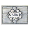 Stupell Industries The Stupell Home Decor Collection Bath Grey Bead Board with Scroll Bathroom Wall Plaque, 10 x 15, Design by A