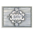 Stupell Industries The Stupell Home Decor Collection Bath Grey Bead Board with Scroll Bathroom Wall Plaque, 10 x 15, Design by A