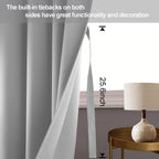 Jiuzhen Silver Grey Blackout Curtains With Tiebacks Thermal Insulated, Light Blocking And Noise Reducing Grommet Curtains For And Living Room, Set Of 2 Window Curtain Panels, 60 X 96 Inch Length
