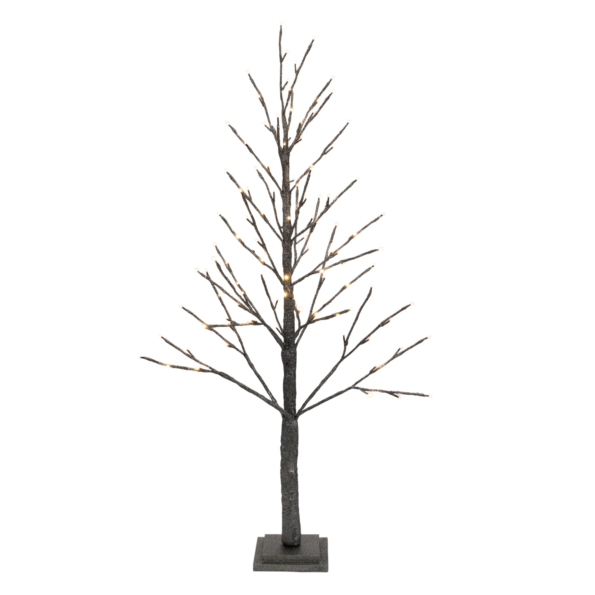 Melrose Paper 114 Led Lights Twig Christmas Tree, 4-Foot Height, Black, Holiday Season Decoration