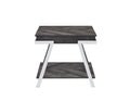 Steve Silver Roma End Table, Dark Grey/Chrome, for Living Room, Home Office, Contemporary Style, Bottom Storage, Living Space, 26 x 23.5 x 23.75, Grey/Silver