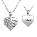 LuxglitterLin Guardian Angel Wings Cremation Jewelry for Ashes Heart Crystal Urn Necklaces for Dad Ashes Memorial Keepsake Neckl