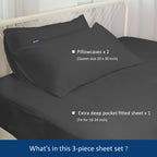 Deep Pocket Twin Sheets Set For Kids Air Mattress - Extra Deep Pocket Twin Sheet Sets - 3Pcs Side Storage Pocket Fitted Sheet &