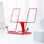 MSDADA Adjustable Metal Book Stand, Portable Cookbook & Document Holder, Sturdy Typing Stand, Red