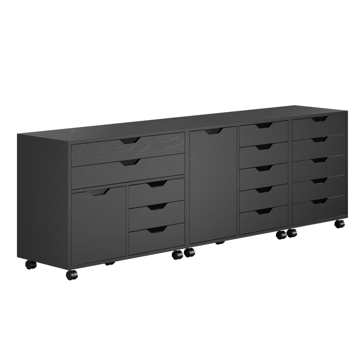 Winsome Wood Halifax 3-Pc Storage Cabinet Set, Black