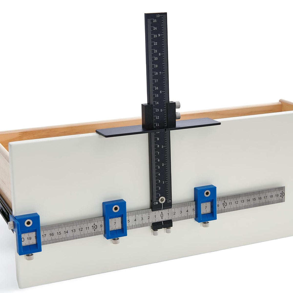 VEVOR Cabinet Hardware Jig, Aluminum Alloy and Stainless Steel Cabinet Handle Jig with Center Punch, Adjustable Cabinet Hardware