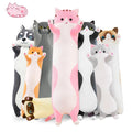 Nxnynz Long Cat Plush Pillow, 51.1In Cute Pink Cat Plushie Stuffed Animals Body Pillow, Kawaii Kitten Soft Plushie Doll Toy Birt