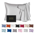 Siyuan Silk Light Gray Pillowcase, Standard Size, Temperature Regulator, Beauty Anti-Aging, Hidden Zipper