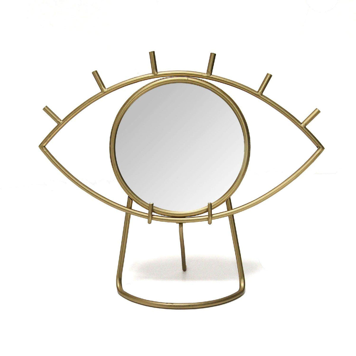 Stratton Home Décor Stratton Home Decor Gold Eye Tabletop Mirror, 14.00&quot; W X 6.00&quot; D X 11.50&quot; H