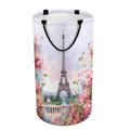 Laundry Basket Hamper Waterproof Dirty Clothes Hamper Paris Eiffel Tower With Flowers Collapsible Washing Bin Clothes Bag with H