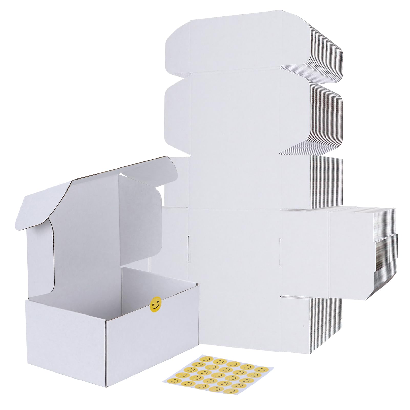 Rlavbl 9X6X4 Shipping Boxes Set Of 25, White Corrugated Cardboard Box For Packing, Mailing, Business