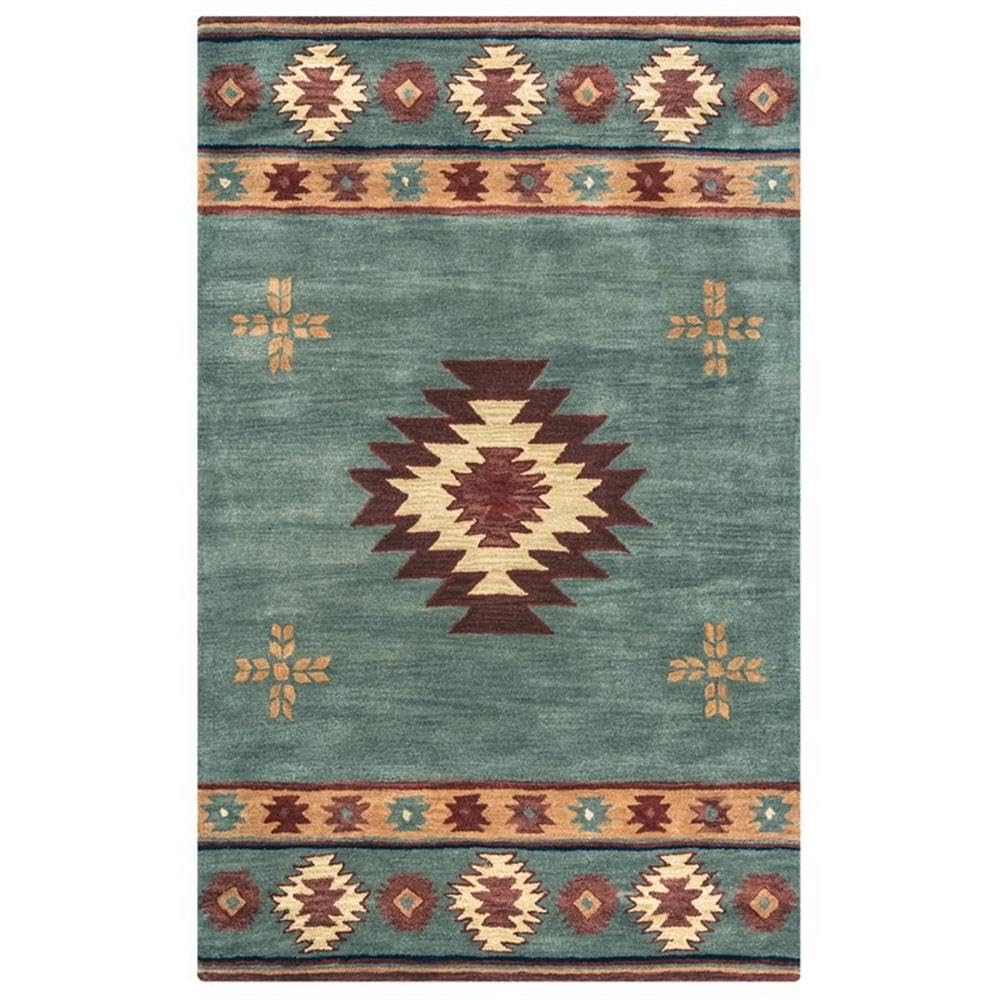 Alora Decor Ryder 9' X 12' Tribal Gray Blue/Rust/Burgundy/Tan/Khaki Area Rug