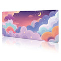 Limkrian Purple Cloud Mouse Pad Large Desk Mat, Kawaii Purple Computer Mousepad With Stitched Edges Non-Slip, Keyboard Mouse Pad