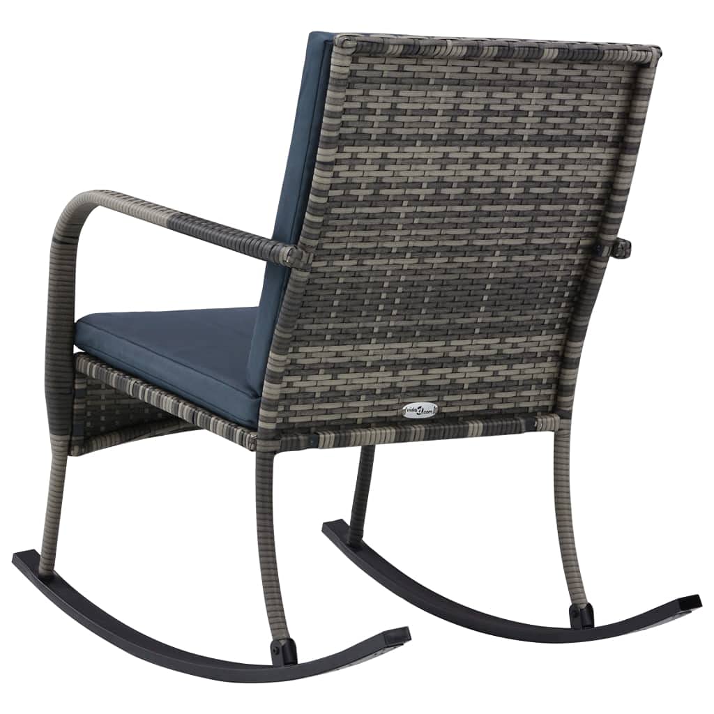 vidaXL Modern Outdoor Garden Rocking Chair - Durable Poly Rattan Material - Comfortable Cushions, Easy Assembly, Ergonomic Design - Anthracite