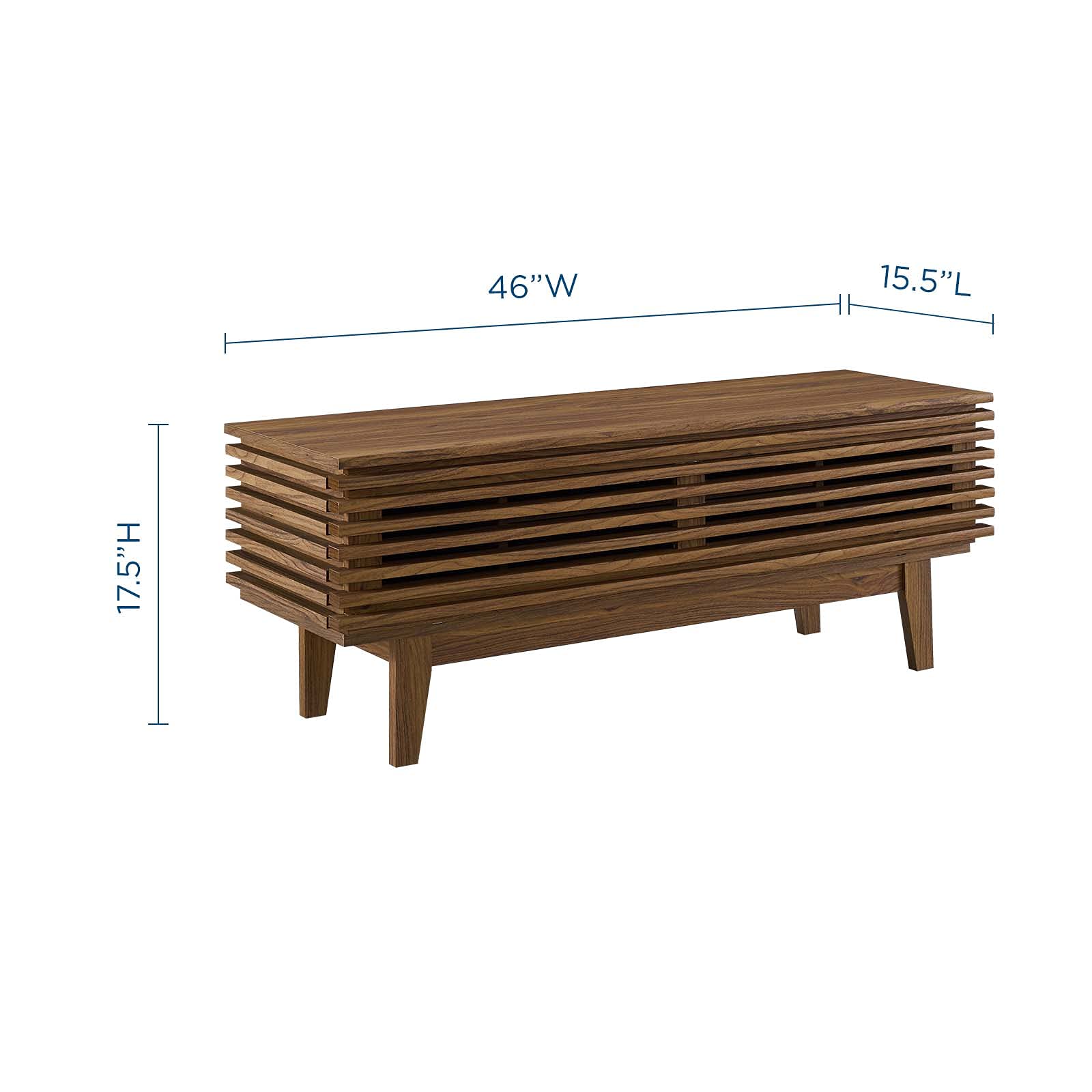 Modway Render 46" Mid-Century Modern Low Profile Tv Stand In Walnut, 46 Inch