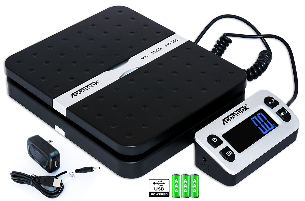 Accuteck Shippro 110Lbs X 0.1 Oz. Digital Shipping Postal Scale, Black (W-8580-110-Black)