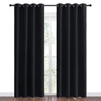 Nicetown Halloween Blackout Curtain Panels 86 Inches - Light Reducing Thermal Insulated Solid Grommet Blackout Curtains/Panels/D