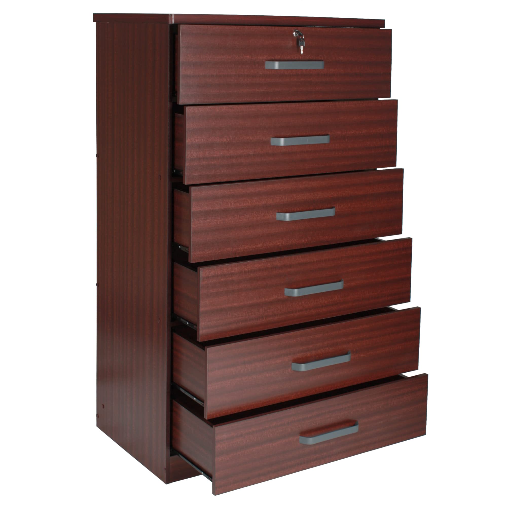 Better Home Products Liz Super Jumbo 6 Drawer Storage Chest Dresser in Mahogany