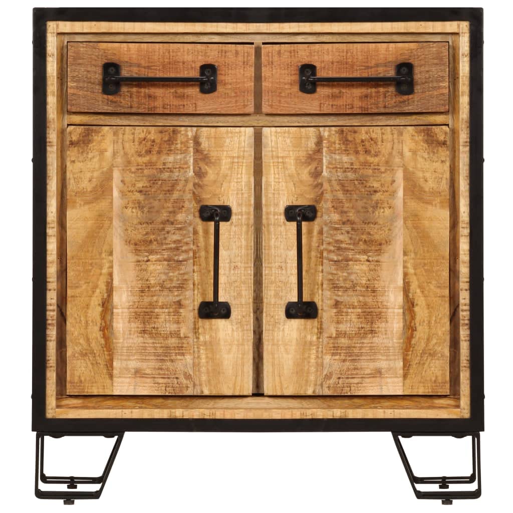 vidaXL Solid Mango Wood Sideboard with 2 Compartments and 2 Drawers Lowboard TV HiFi Cabinet Console Table Stand 25.6&quot;x11.8&quot;x27.6&quot;