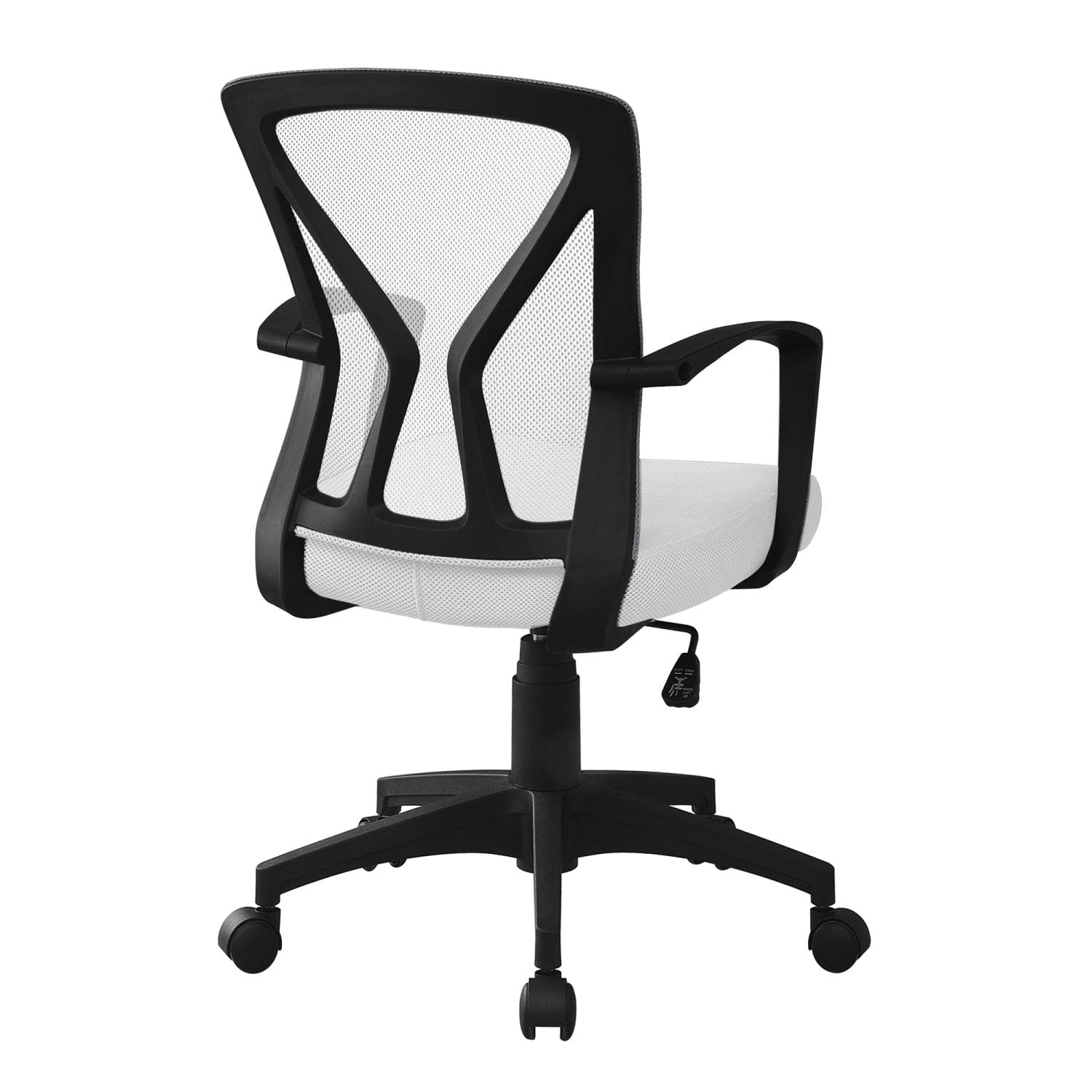 Monarch Specialties I 7341 Office Chair, Adjustable Height, Swivel, Ergonomic, Armrests, Computer Desk, Work, Metal, Fabric, White, Black, Contemporary, Modern