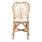 Baxton Studio Jerica Bohemian Rattan Dining Chair, White/Natural Brown (232-13224-HiT)