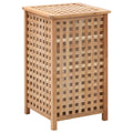 vidaXL Solid Wood Walnut Laundry Bin Basket for Bedroom or Bathroom, Natural Design, Removable and Washable Inner Fabric Bag