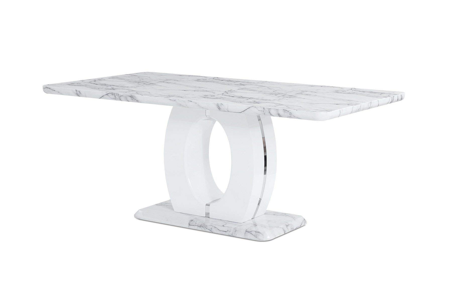 Global Furniture Usa Global Furniture Faux Marble Pedestal Base Dining Table, Br
