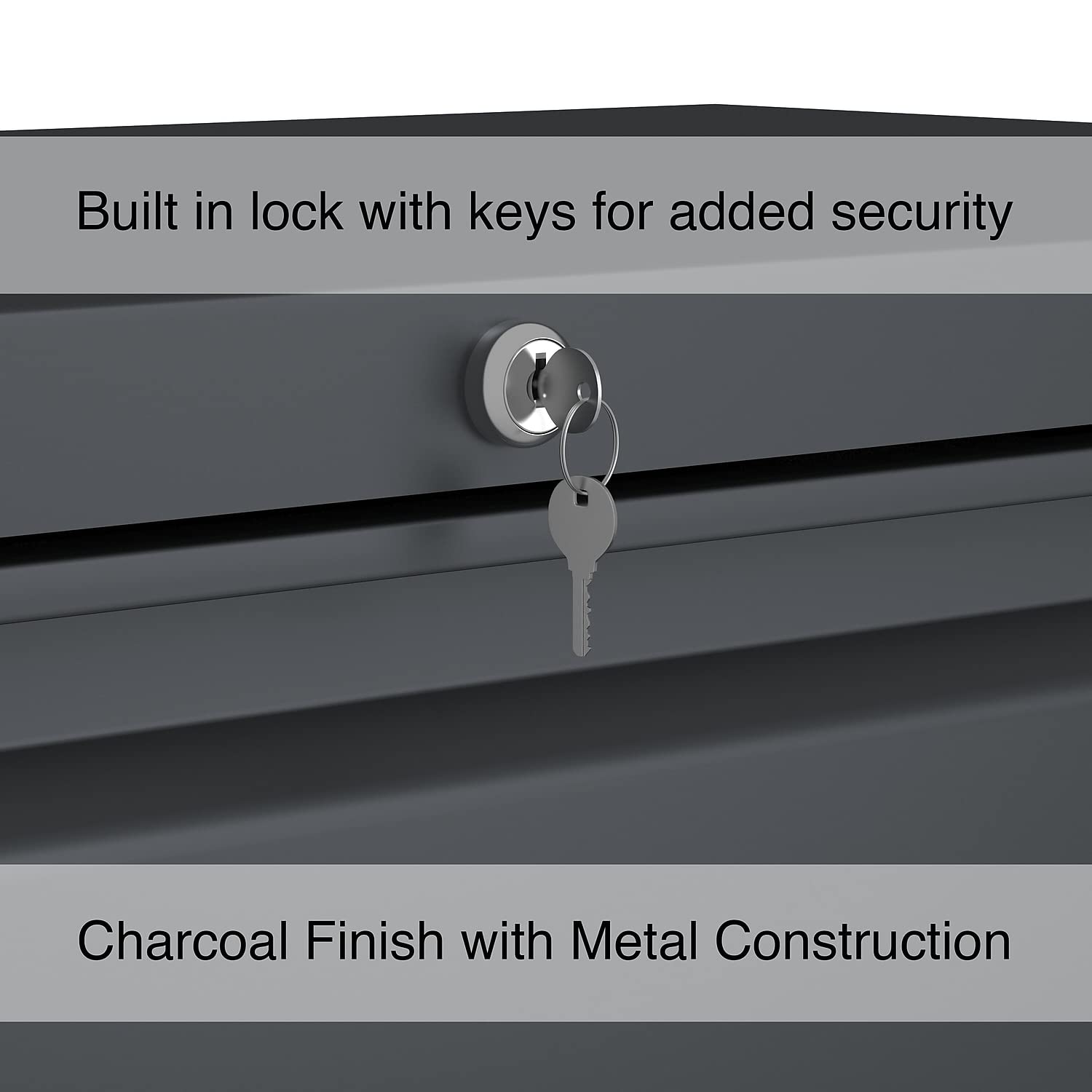 Lorell 4-Drawer Lateral File, 42 By 18-5/8 By 52-1/2-Inch, Charcoal