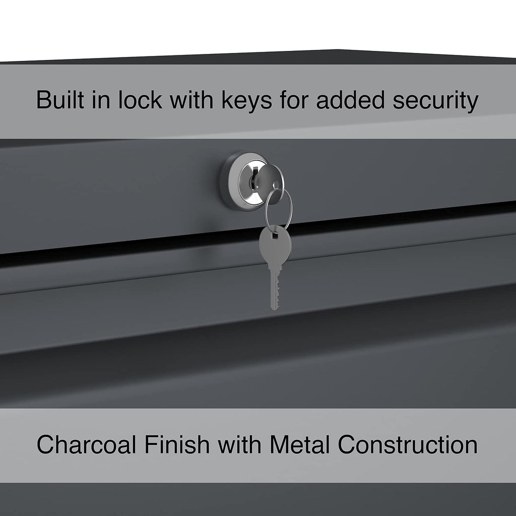 Lorell 4-Drawer Lateral File, 42 By 18-5/8 By 52-1/2-Inch, Charcoal