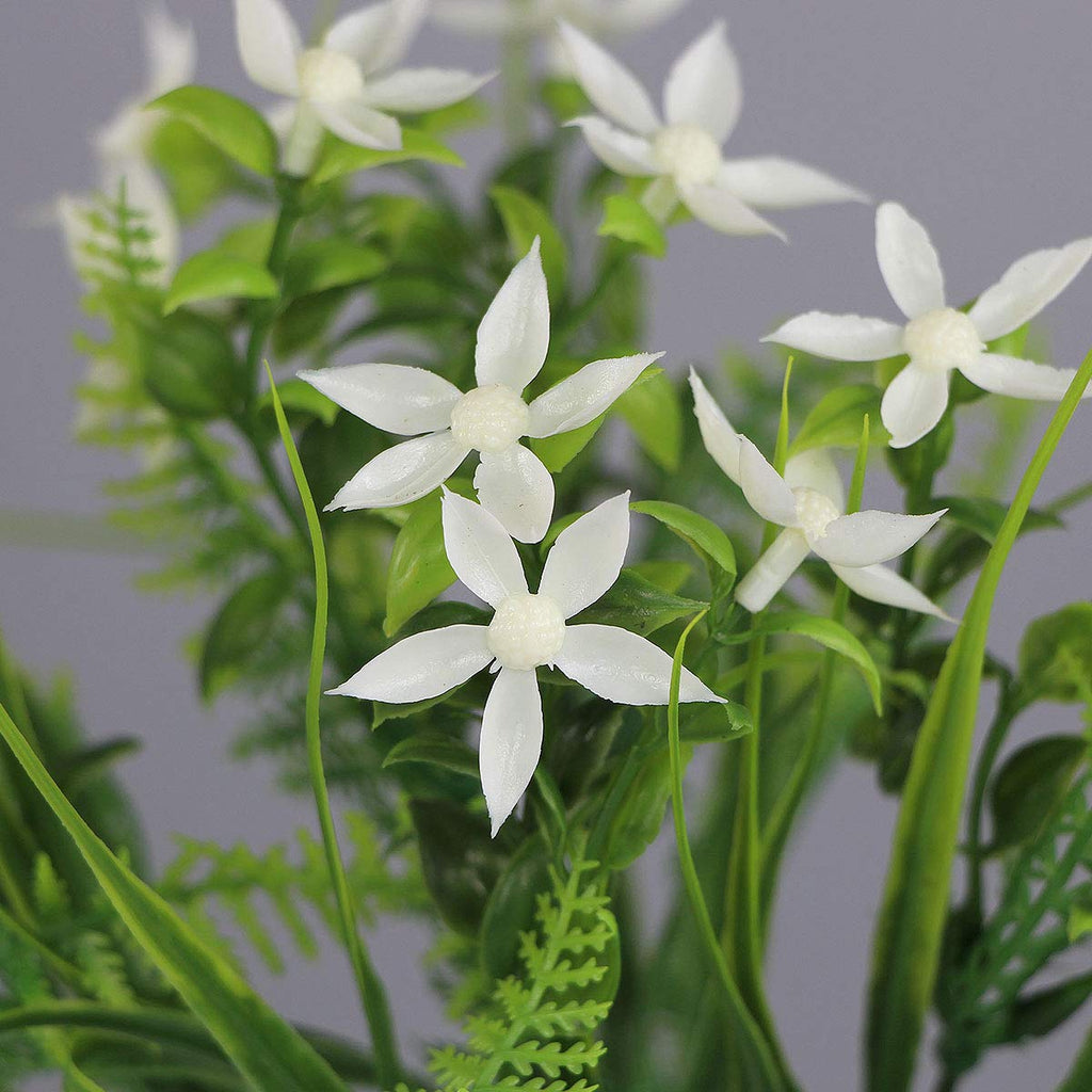 6Pcs Artificial Uv Resistant Flowers Outdoor Fake Plants Flowers Star Jasmine White Greenery Plastic Flowers Farmhouse Plants Sh