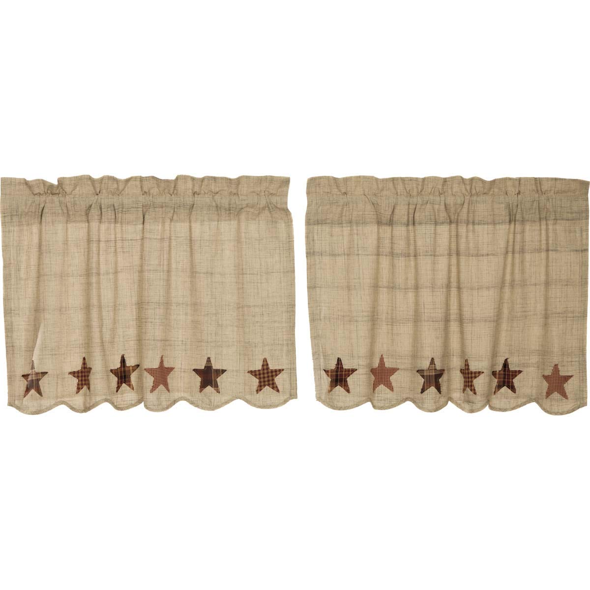Vhc Brands, Abilene, Cotton, L24Xw36, Star, Tier Set Of 2, Tan