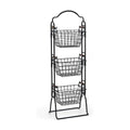 Gourmet Basics by Mikasa Pacific Adjustable Floor Standing Storage Basket, 3 Tier, 48 x 16 x 13 Inch, Black