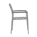 Modway Eei-3130-Slv-Gry Shore Outdoor Patio Aluminum Dining Armchair In Silver Gray