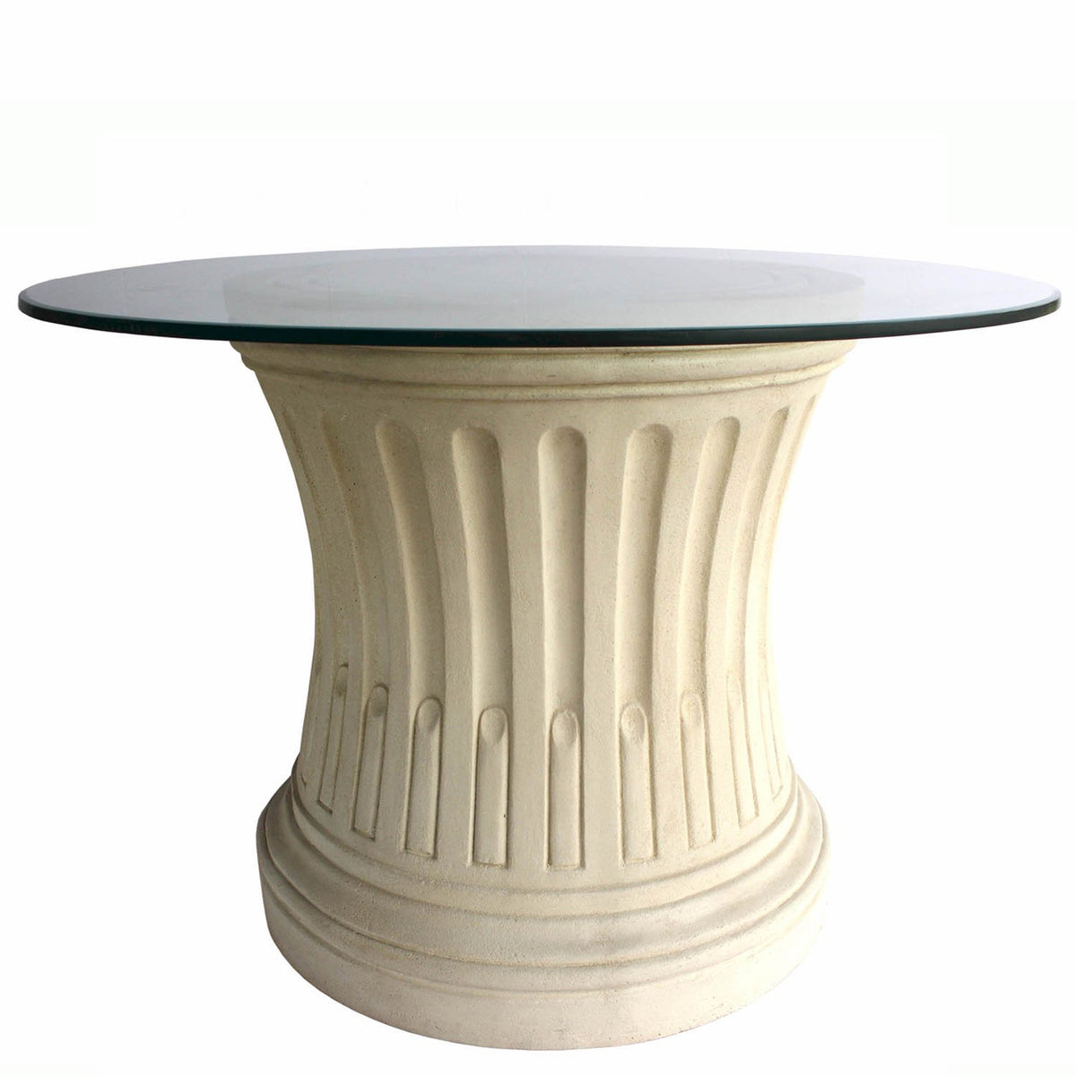 Anderson Teak Louis XVI Fluted Pedestal Table in Natural Beige
