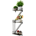 Zonon Fire Escape Wall Shelf Hanging Fire Escape Shelving Metal Ladder Decor Cool Bookshelf Fire Escape Wall Organizer Wall Floa