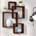 DDS Dream Decor Shoppee Floating Shelves for Wall Set of 5 Intersecting Wall Mounted Wall Shelf Solid Wood Floating Shelves Wall