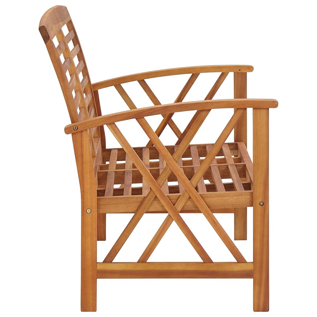 vidaXL Patio Bench 46.9", Retro Style Garden Seating, Solid Acacia Wood Construction, Easy Maintenance, DIY Assembly, Suitable for Decks, Balcony, and Lawns, Brown