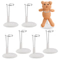 Axrivonte 6-Pack Doll Display Stands for 4-8 inch Dolls, Adjustable Flexible Holder with Rubber Grips for 6.8 Action Figures & C