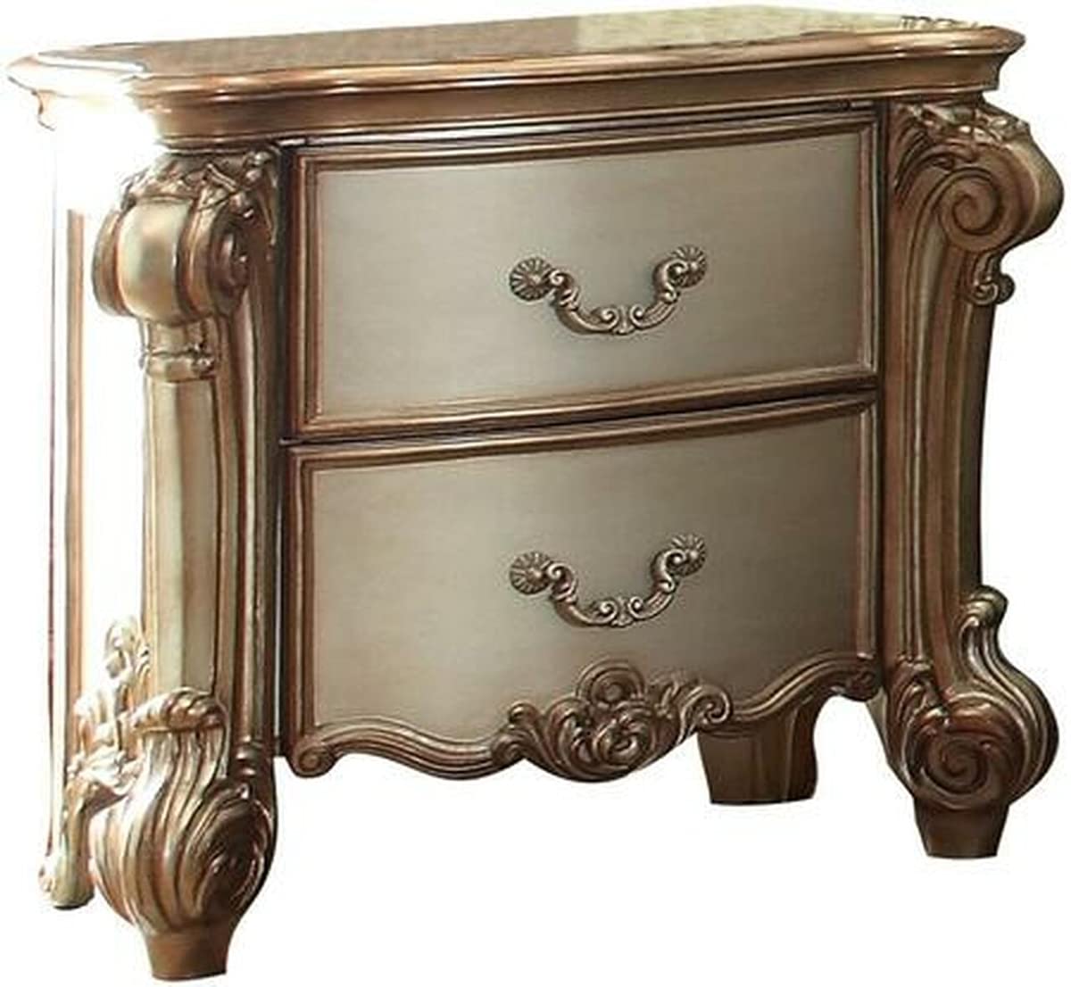 34&quot; X 20&quot; X 30&quot; Gold Patina & Bone Patina Nightstand