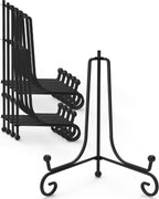 Iron Display Stand 10 Packs, 8 Inches Plate Stand Picture Stand Photo Stand for Display, Black Foldable Easel Stand Holder for P