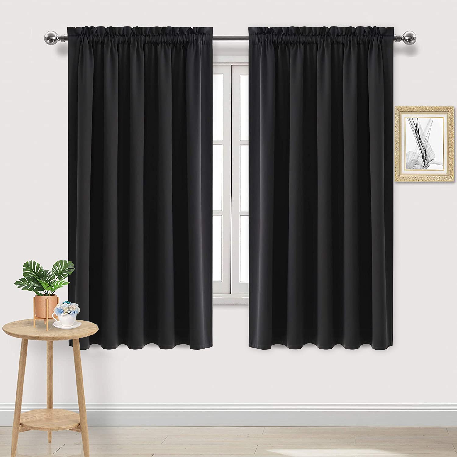 Dwcn Blackout Curtains For Bedroom - Rod Pocket Thermal Insulated Noise Reducing Noise Reducing Drapes For Living Room, W 60 X L