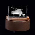 Xindam 3D Piano Paperweight Laser Etched In Crystal Glass Cube For Graduation Christmas Birthday Valentine'S Day (Included Led B
