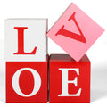 Gueevin 4 Pack Valentines Day Decor Paper Boxes 11.8 Inch Love Red Hot Pink Boxes with Letter Love Heart for Galentines Best Fri