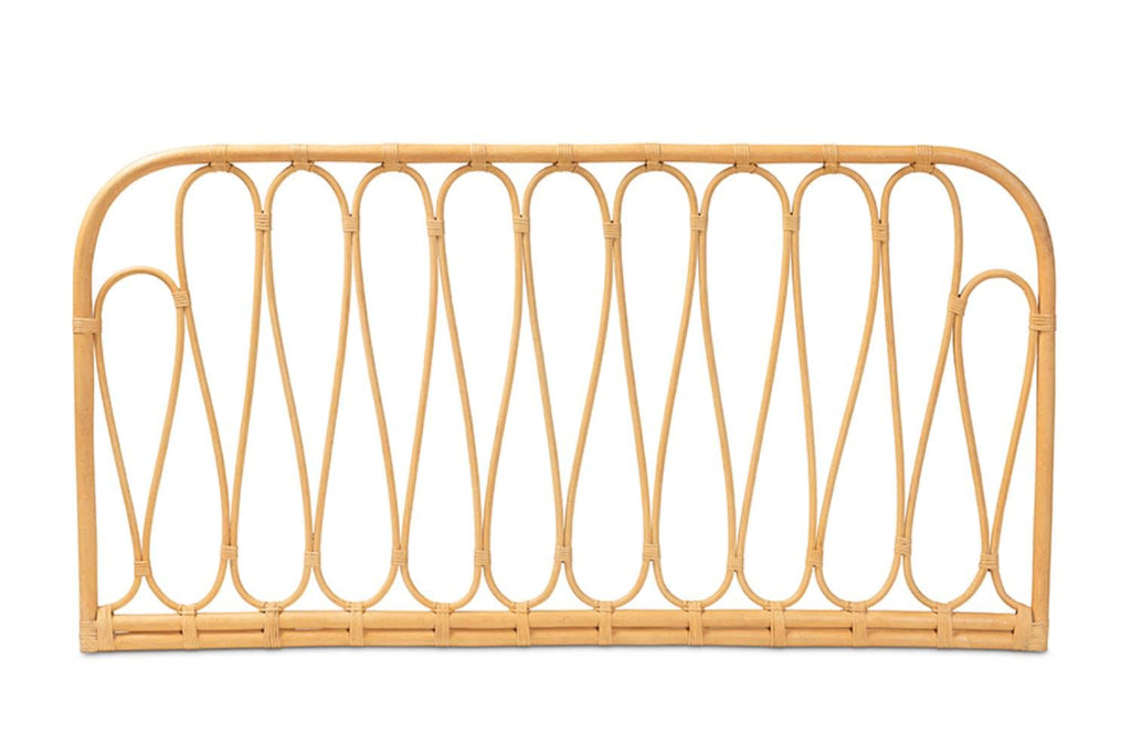 Baxton Studio Carrick Modern Brown Rattan Queen Size Wall-Mount Headboard