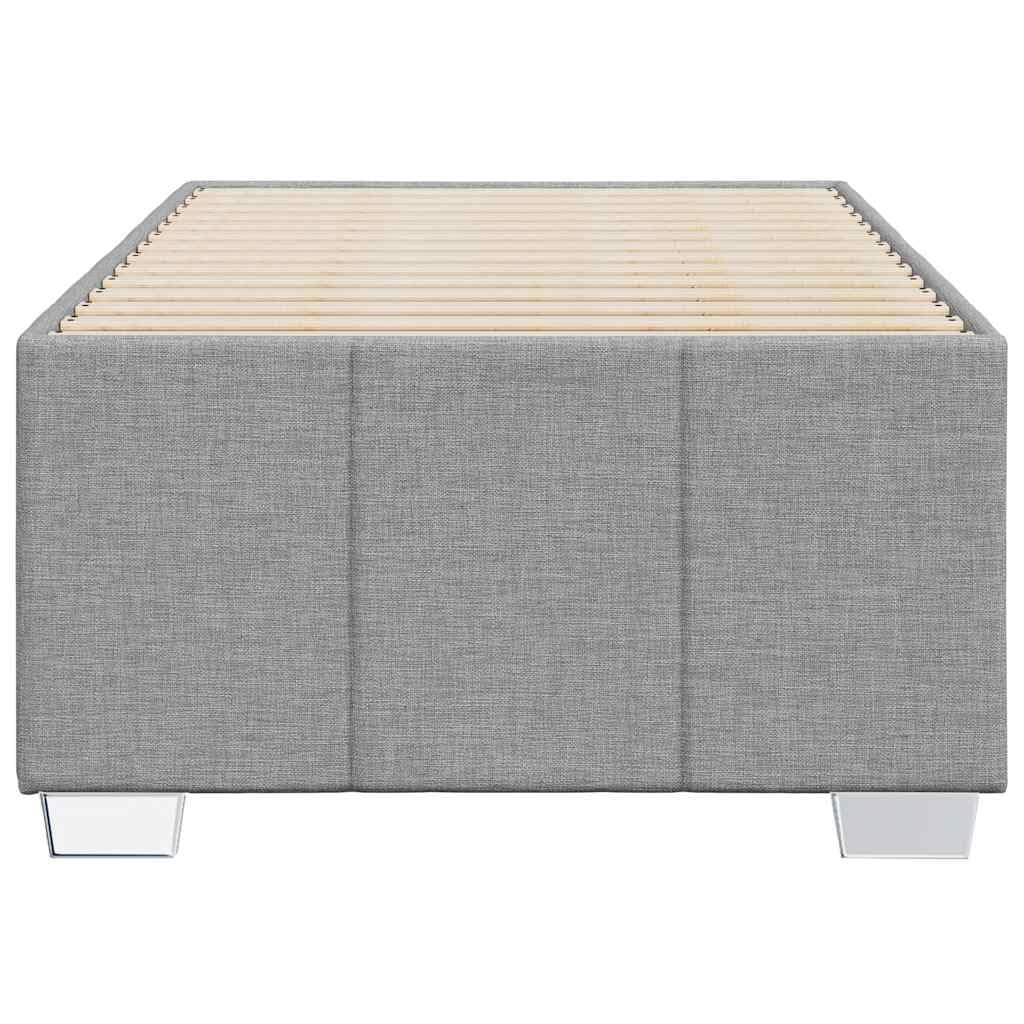 vidaXL upholstered Bed Frame - Twin XL slatted Bedstead - Light Gray Polyester Mattress Base - Modern Bedroom Furniture