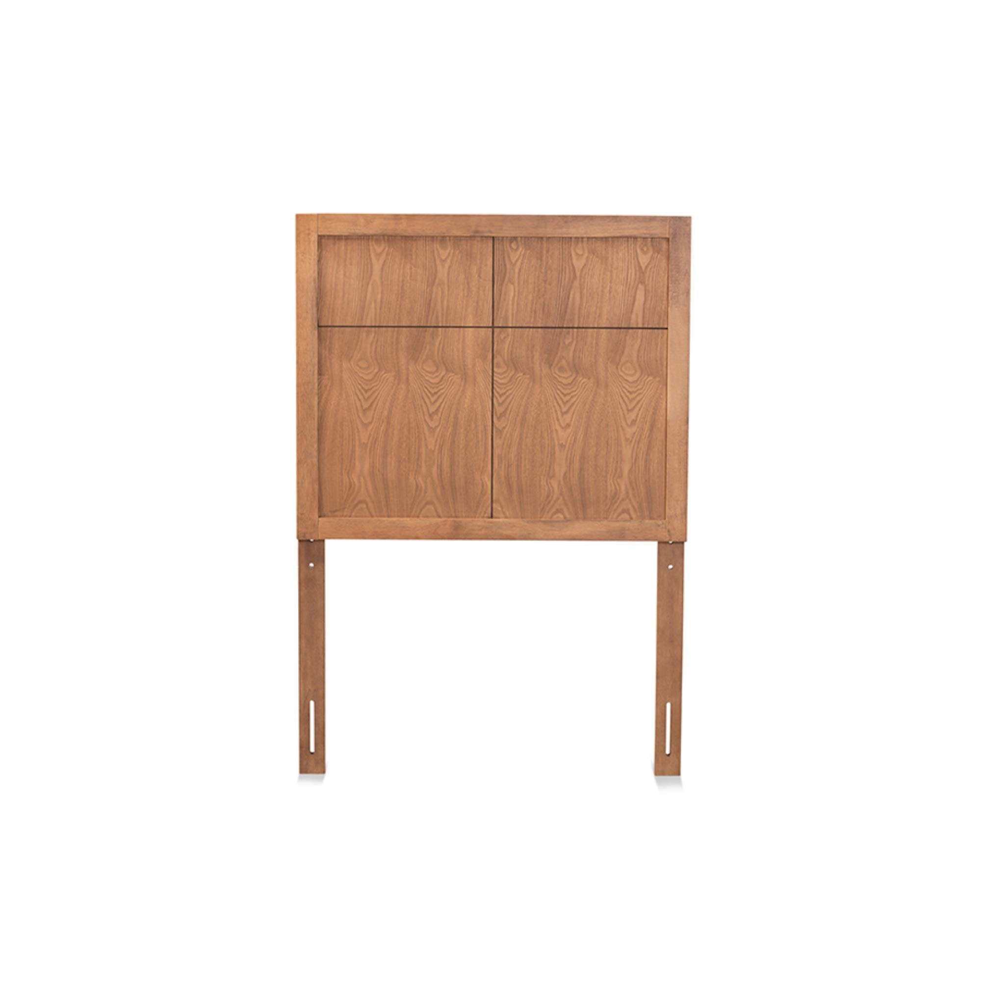 Baxton Studio Monroe Modern Transitional and Rustic Ash Walnut Finished Wood Twin Size Headboard